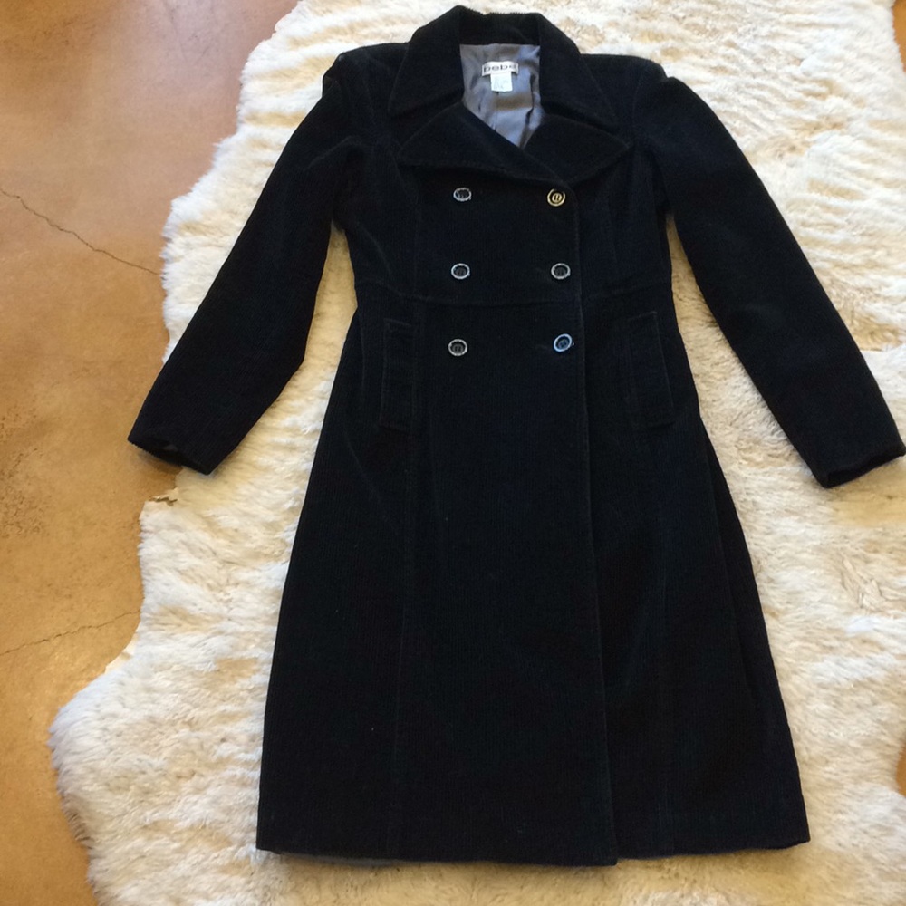 Bebe Black Corduroy Coat